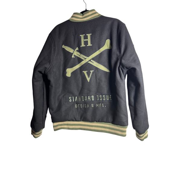 HEROES & VILLIANS Varsity Bomber Jacket NWT $140 "Standard Issue" Size L - Picture 6 of 16